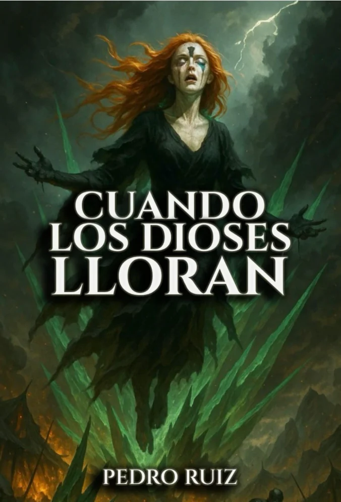Portada oficial de Cuando los dioses lloran, de Pedro Ruiz